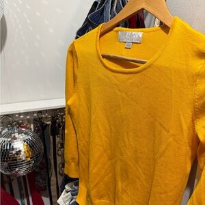 Carolyn Taylor Mustard Yellow Knit Top